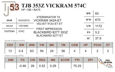 Lot 53 - TJB 353Z VICKRAM 574C